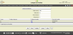 Listagem de Familias (Grupo material de limpeza)